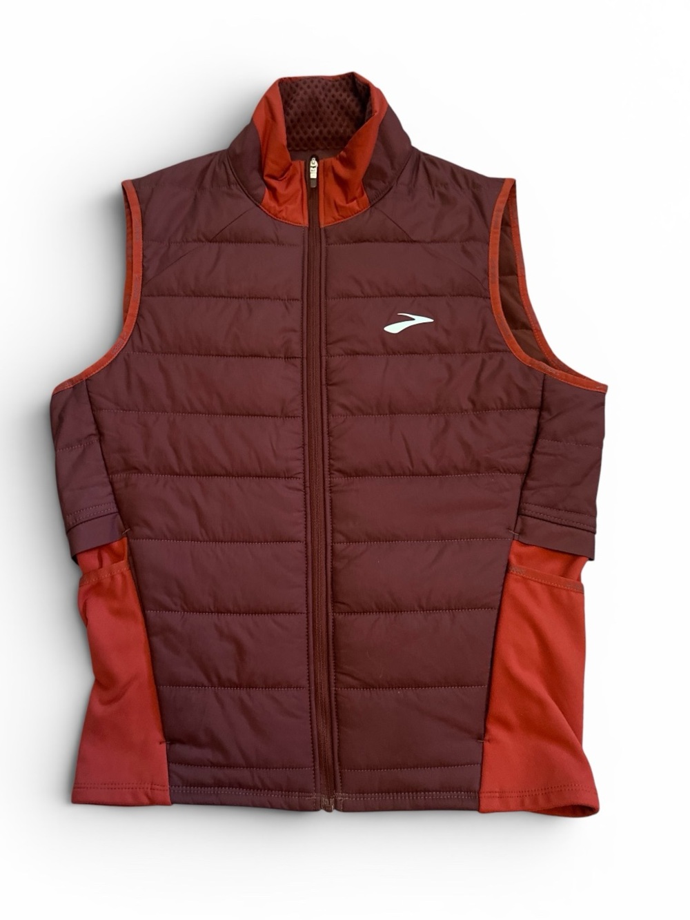 Brooks Shield Hybrid 2.0 Running Vest Womens XS NWOT Run Raisin Copper Puffer